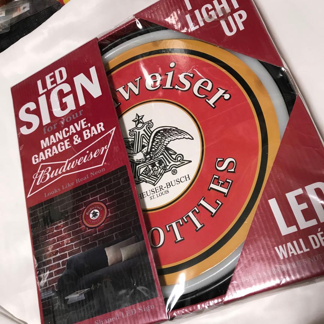 廃盤　バドワイザー　LED サインライト　ボトルキャップデザイン　アメ雑