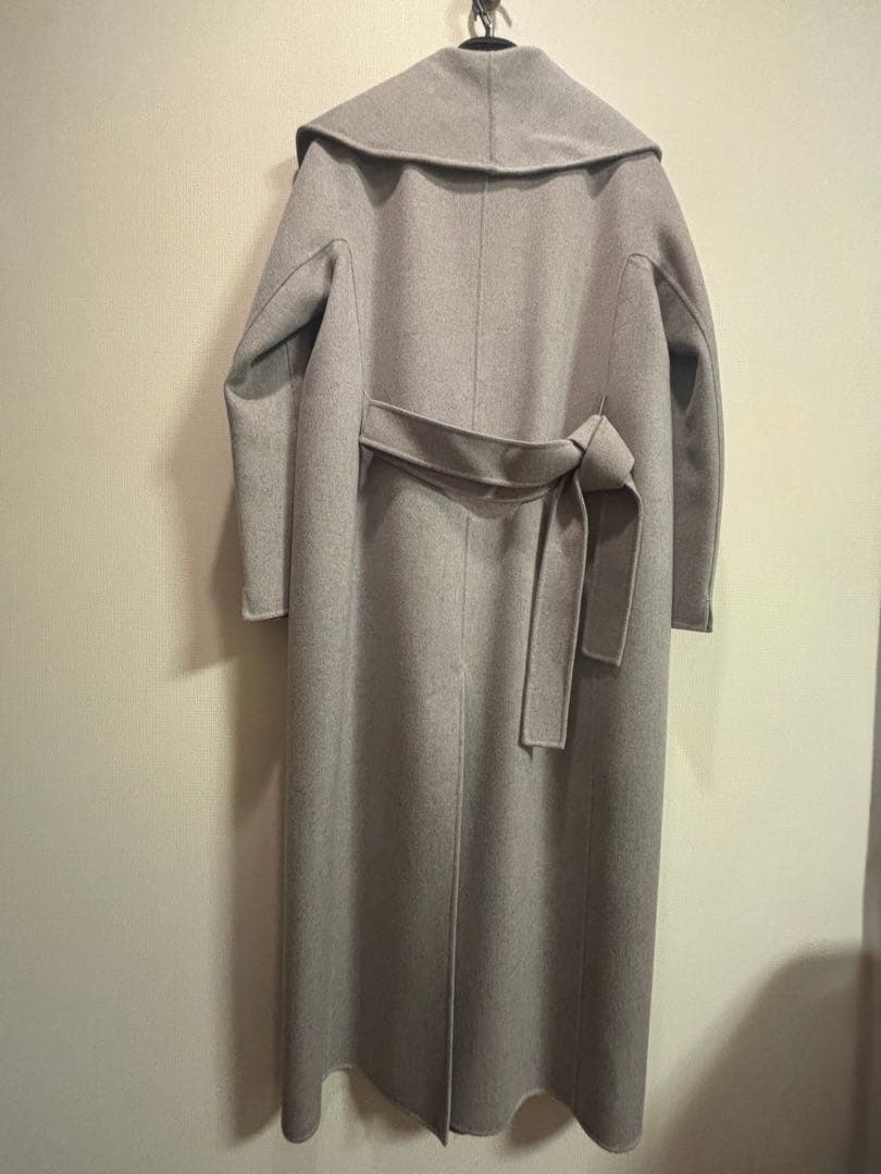 【美品】SMaxMara ロングウールコート ライトグレー