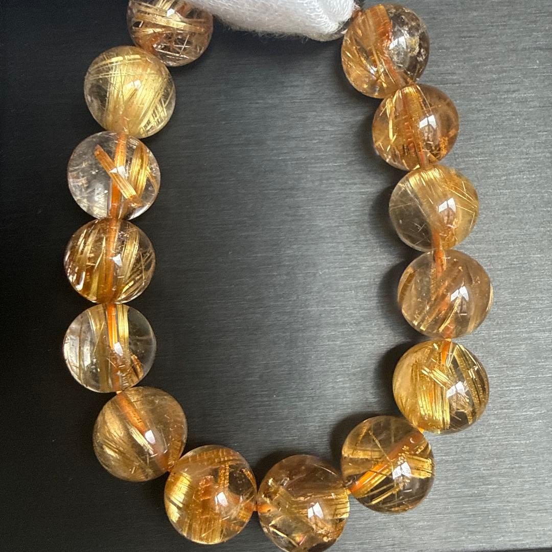 高品質ルチルクォーツブレスレット タイチンルチル キャッツアイ