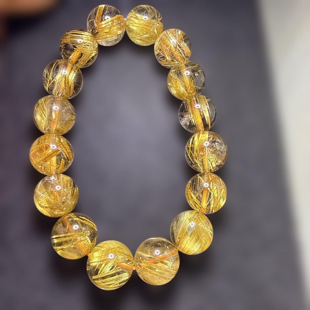 高品質ルチルクォーツブレスレット タイチンルチル キャッツアイ