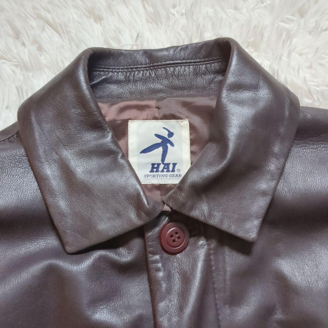 90's HAI sporting gear ラムレザー ロングコート 3L相当