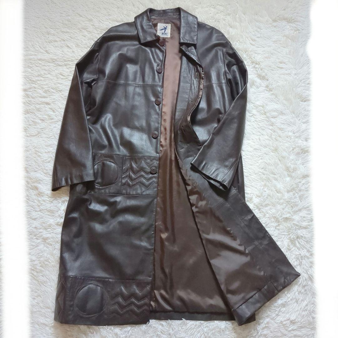 90's HAI sporting gear ラムレザー ロングコート 3L相当