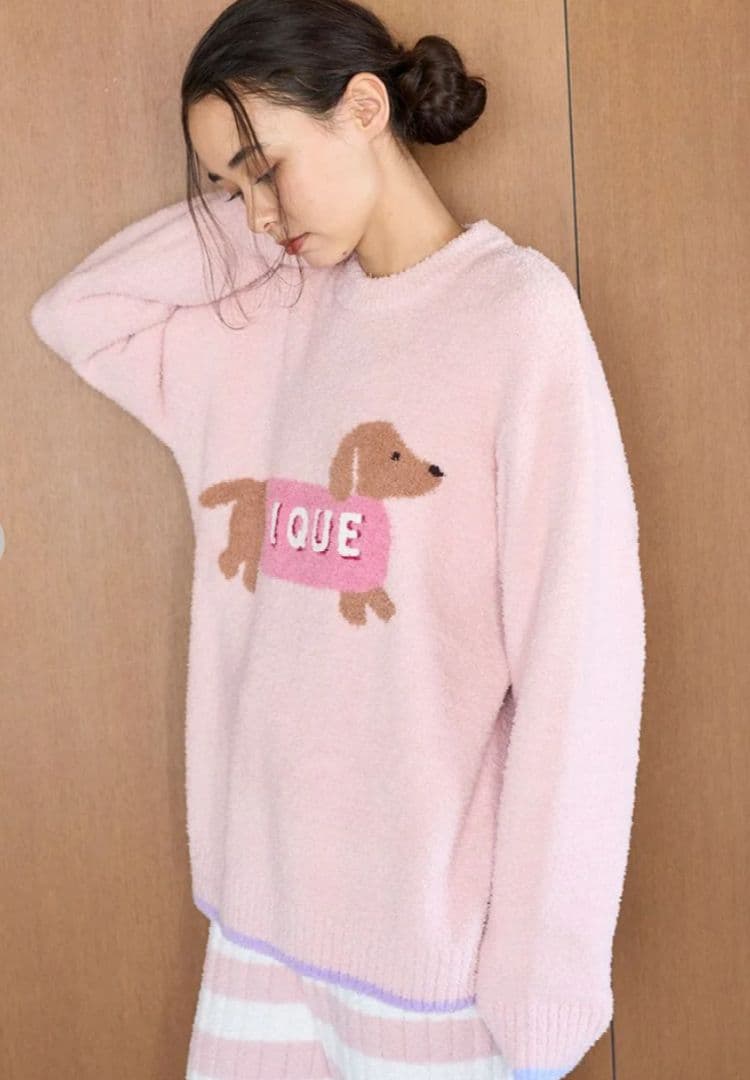 【新品タグ有】ベビモコダックスフンドジャガードプルオーバー&リブボーダーパンツ