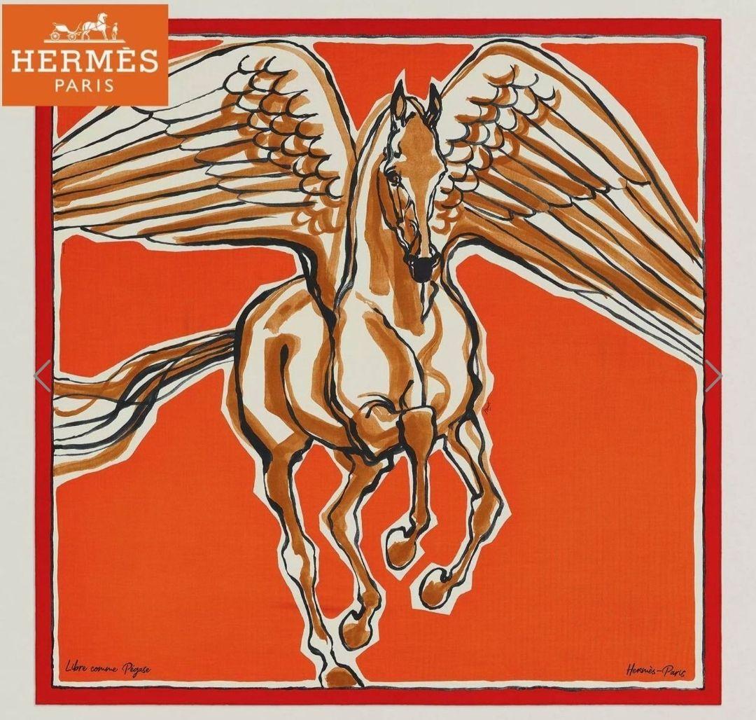 エルメス カレジェアン カシシル レア ペガサス　オレンジ鈴木保奈美さん着用