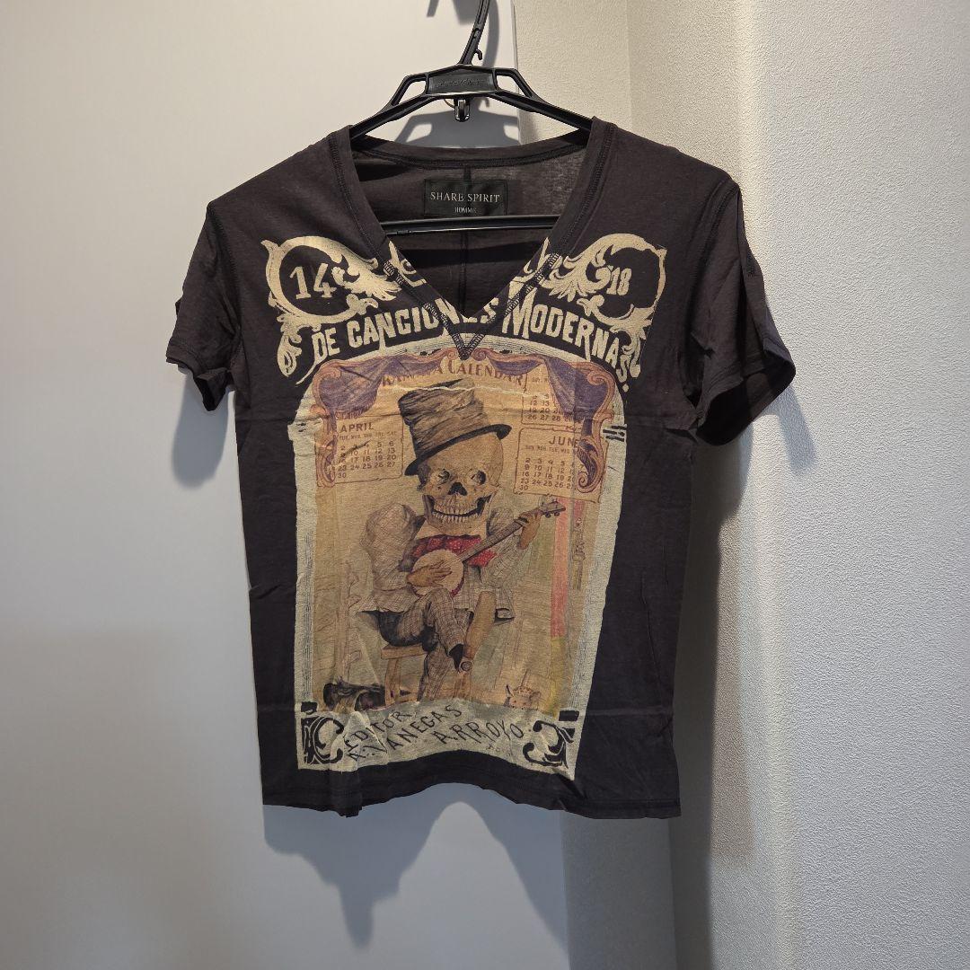 SHARE SPIRIT VネックTシャツ 黒