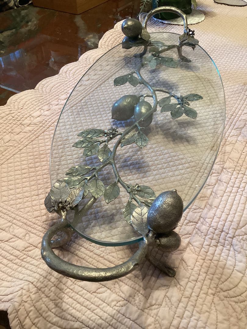 アトリエジュンコ ガラス製オーバルトレー