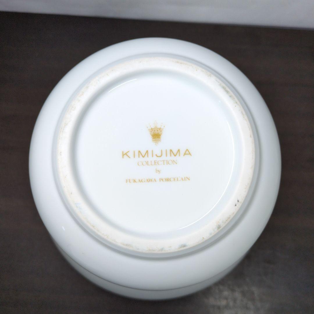 深川製磁 君島一郎 白磁 貼付 葉文 花瓶 高さ約25cm