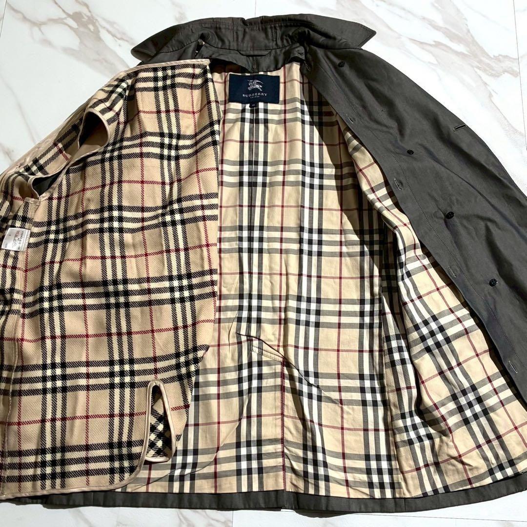 バーバリーロンドン トレンチコート ノバチェック ライナー Aライン グレー