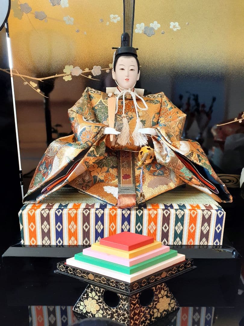 お雛様セットA　五人飾り　衣装着木製二段雛壇は含まず　ひな祭り　ぼんぼり　桜橘