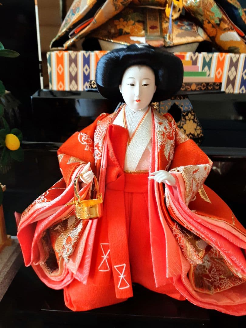 お雛様セットA　五人飾り　衣装着木製二段雛壇は含まず　ひな祭り　ぼんぼり　桜橘
