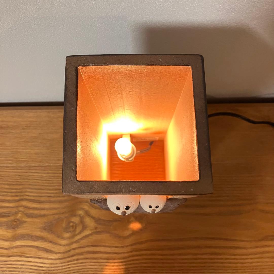 信楽焼 明山陶業（明山窯） 陶器あかり（インテリアライト） ふくろう