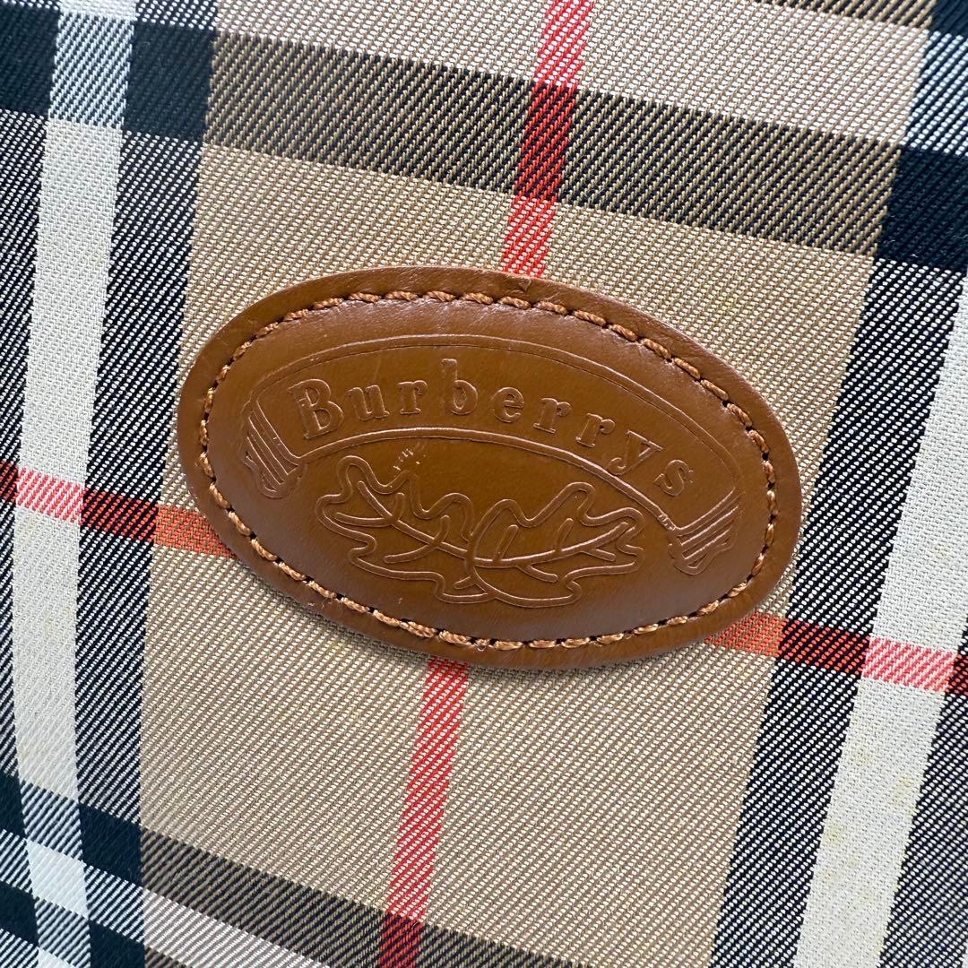 【美品】バーバリー　シャドーホース　ノバチェック　ワンショルダー　月桂冠　レザー