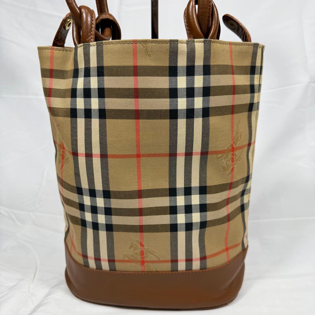 【美品】バーバリー　シャドーホース　ノバチェック　ワンショルダー　月桂冠　レザー