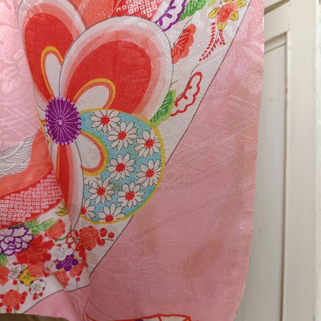 アンティークピンクの着物に作り帯セット