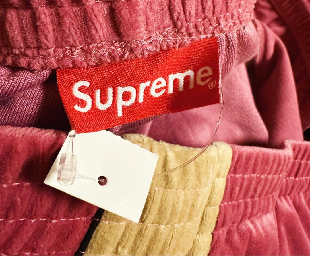 込 最安 M ピンク supreme velour track pant