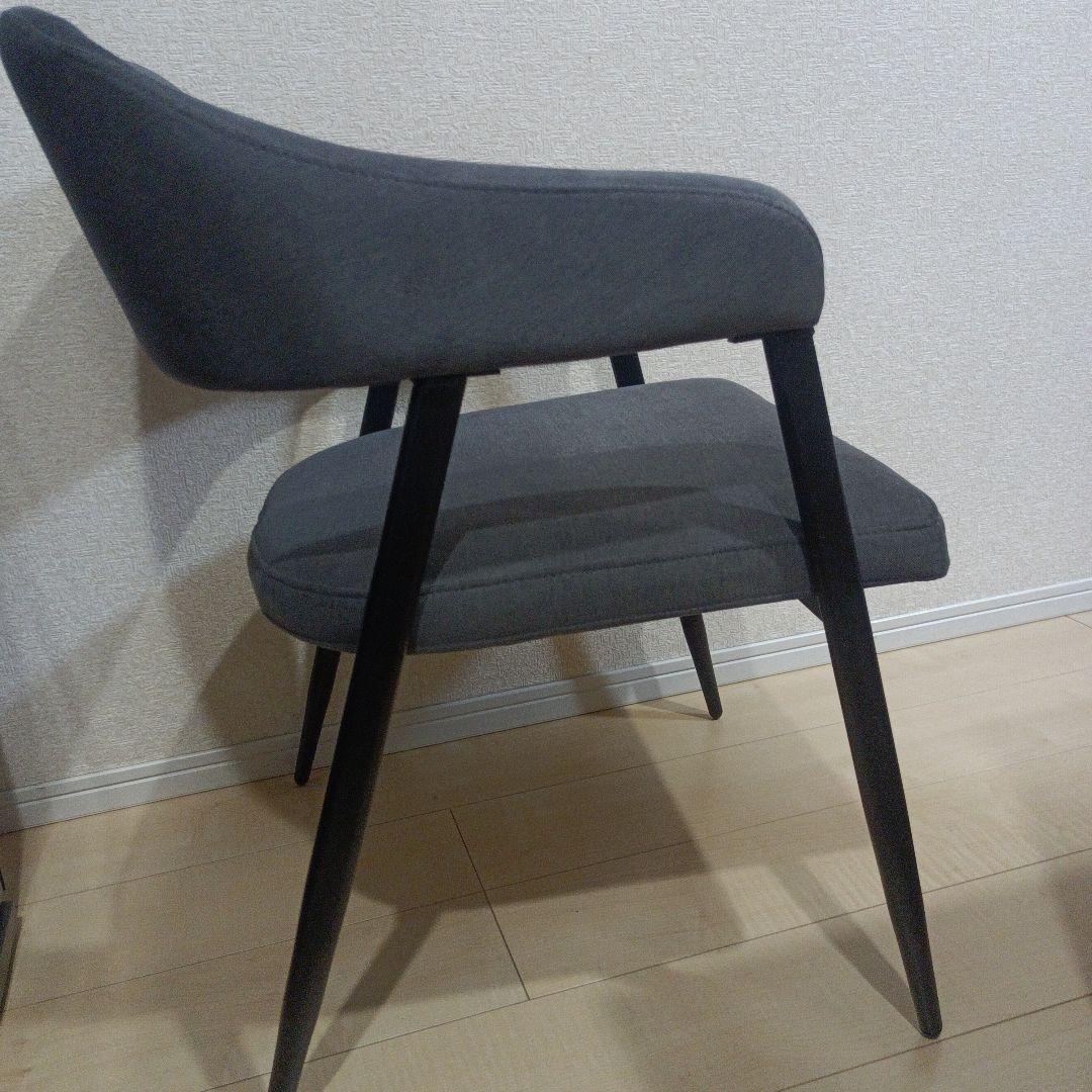 ニトリ　肘付きダイニングチェア(イジー2 GY)　2脚セット