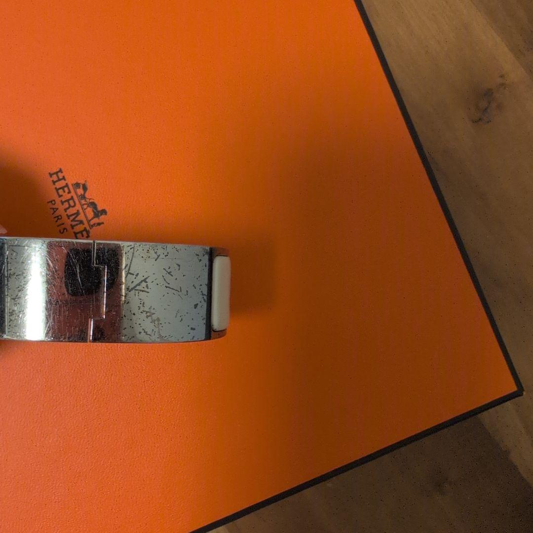 HERMES ホワイトエナメルブレスレット