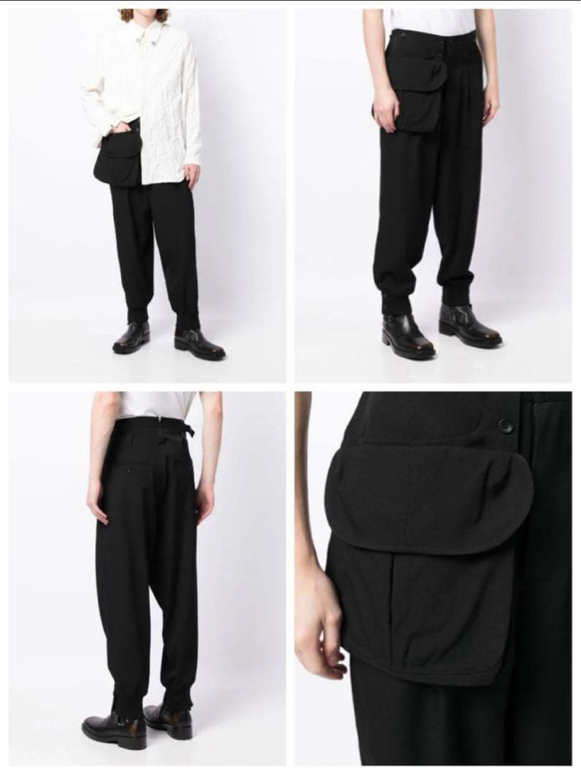 バッグ付きパンツ（サスペンダー付き）　ヨウジヤマモトプールオム