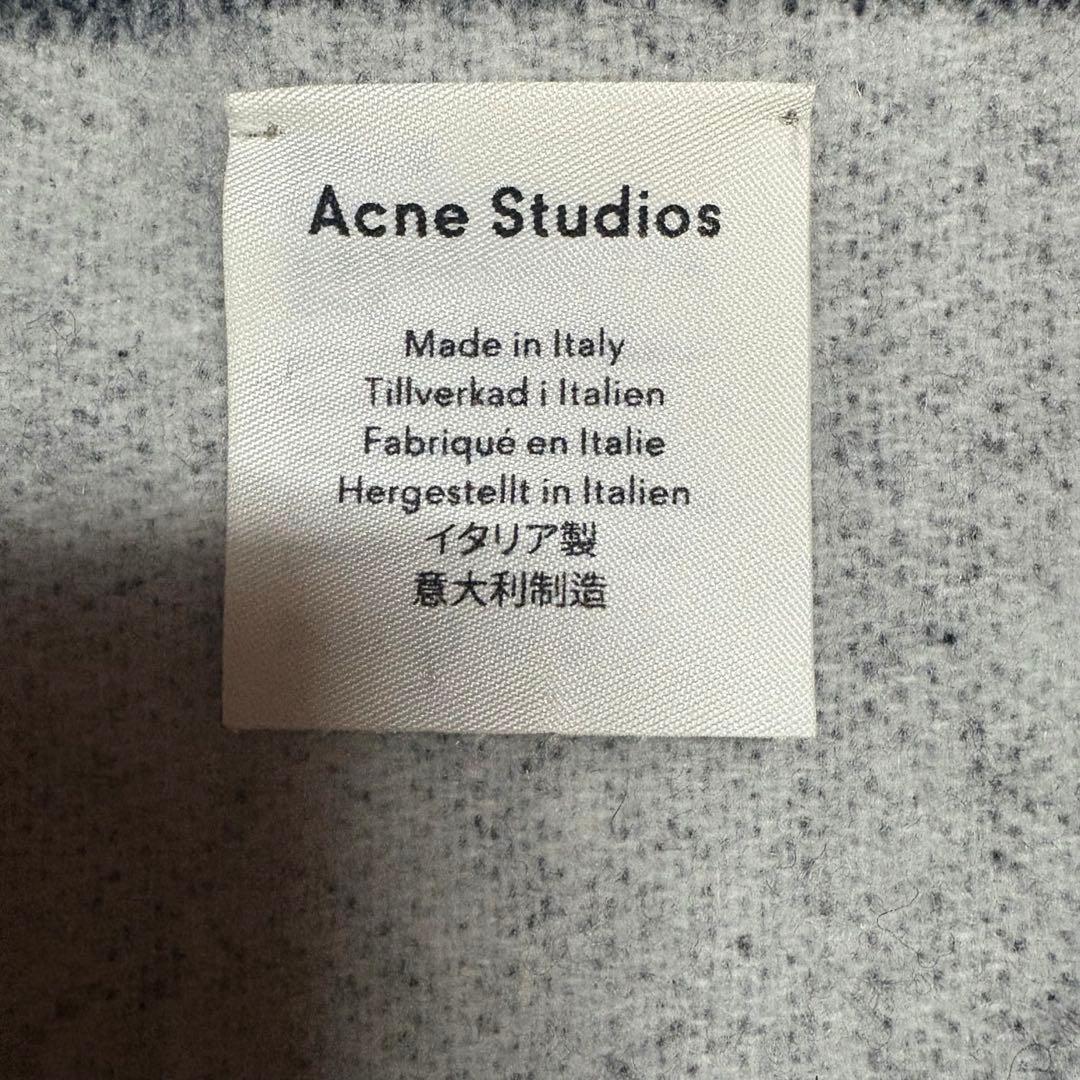 美品Acne studios ロゴジャガードスカーフ マフラー グレー/ブラック