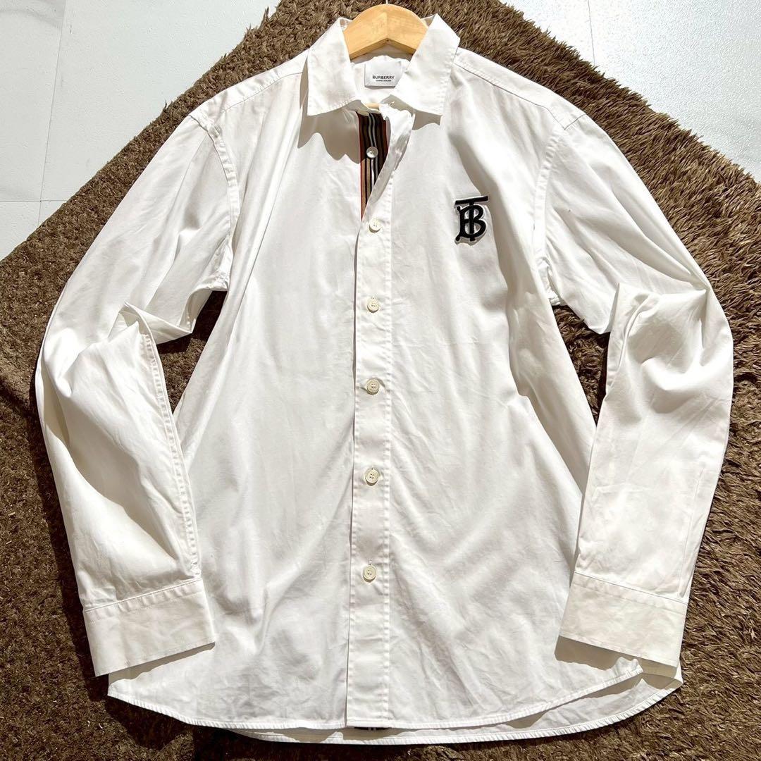 美品✨BURBERRY TB Logo Shirt 刺繍ロゴ コットンシャツ