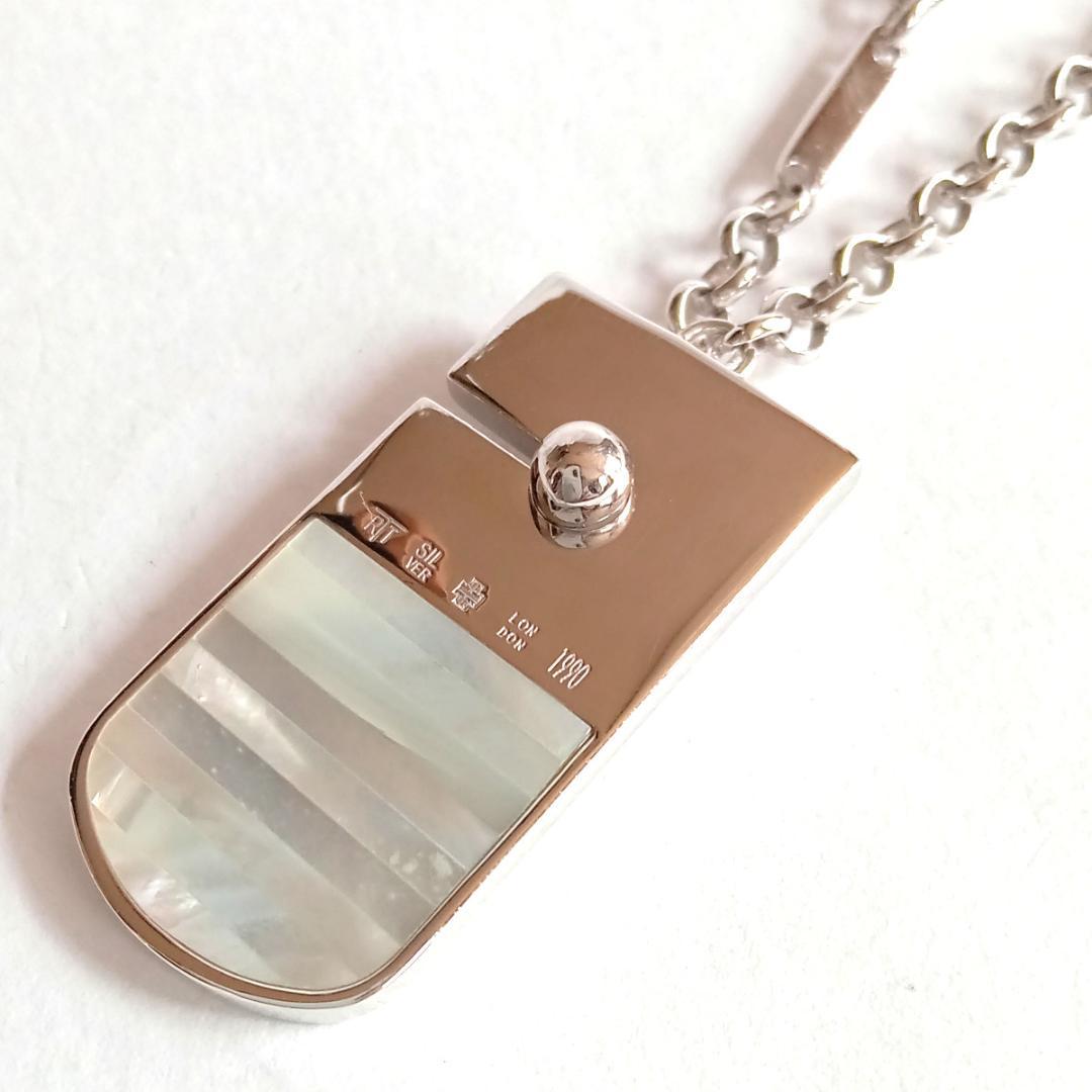 tab46 新品 タテオシアン チャーム シルバー925×白蝶貝チェーン シェル