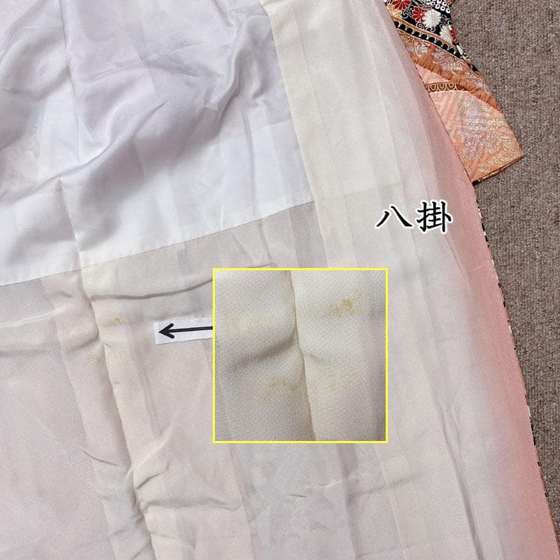 510ag38◎七五三 七歳 女児 着物&袋帯&長襦袢 総柄 金銀彩 鶴扇◎美品