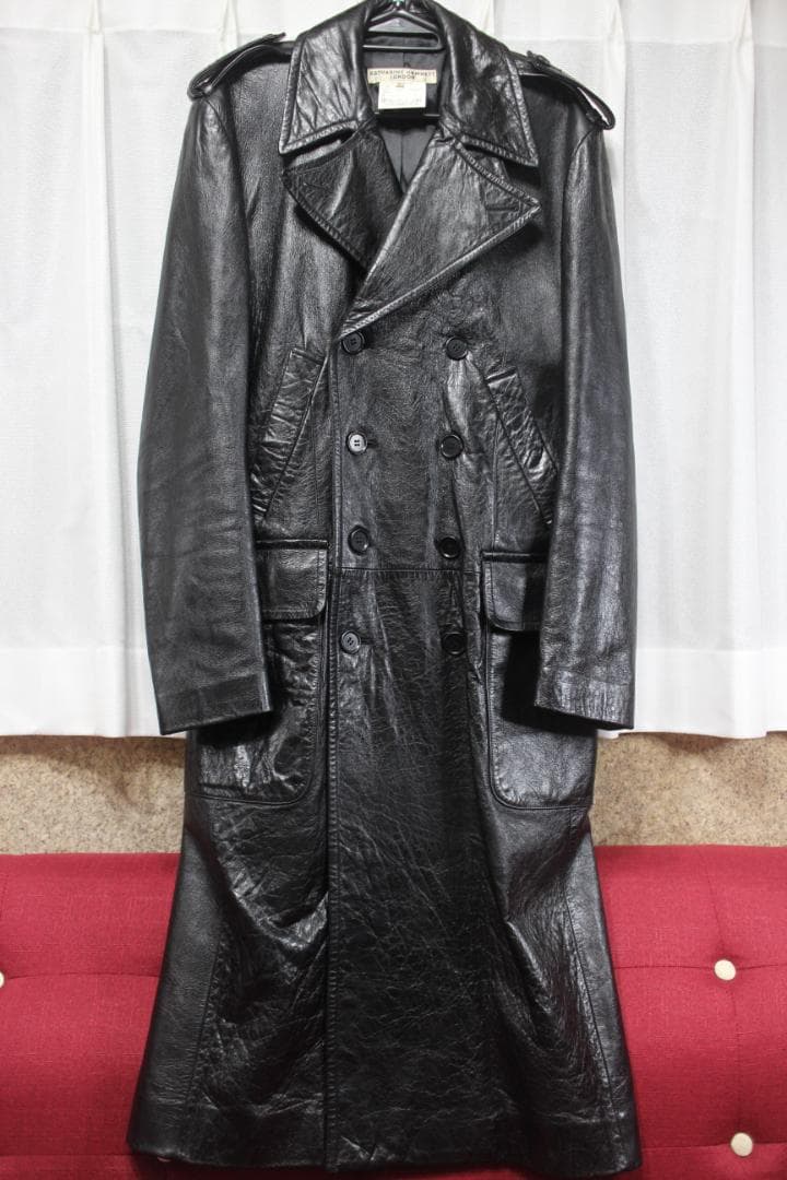 キャサリン ハムネット　レザー ロングコート　羊革　Lサイズ