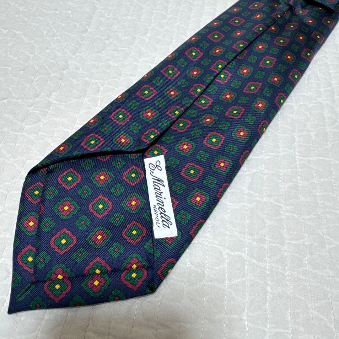 美品　マリネッラナポリMarinellaシルクネクタイNapoliイタリア製