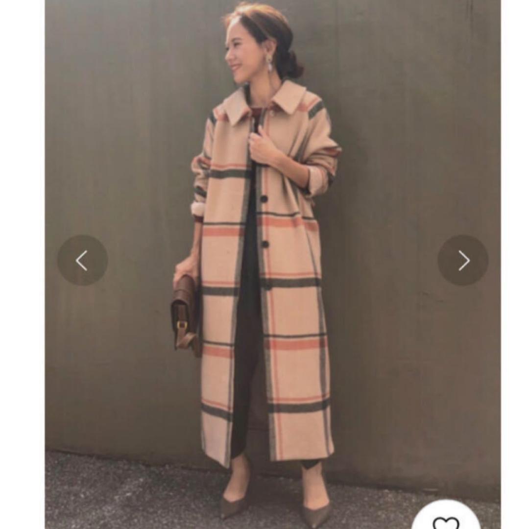 Ameri ヴィンテージ CHECK SOUTIEN COLLAR COAT M