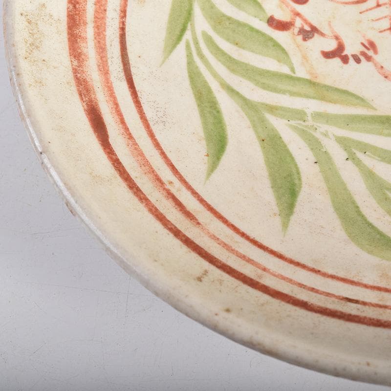 中国　赤絵　魚藻文盤　皿　V　R8757