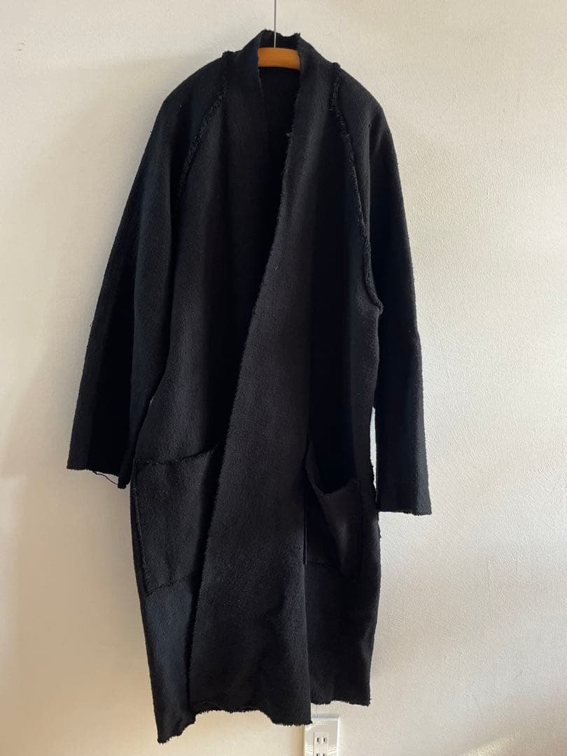 mittan ガラ紡　ロングコート　黒　サイズ3