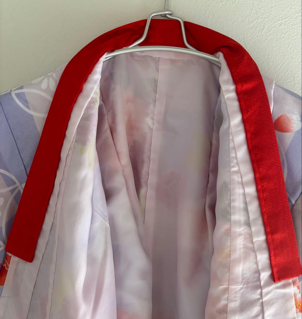 七五三用着物 花柄　ピンク　紫