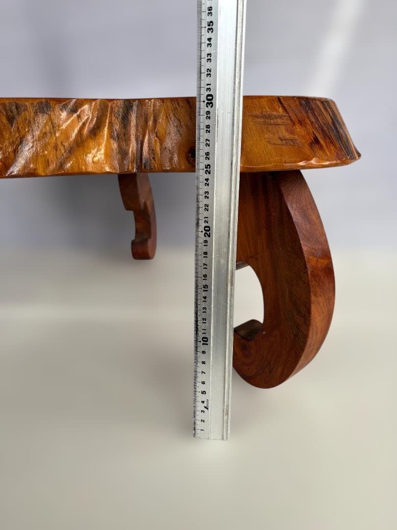 天然木 一枚板 銘木 猫足　欅 座卓 ローテーブル 飾台 古民家　01d145