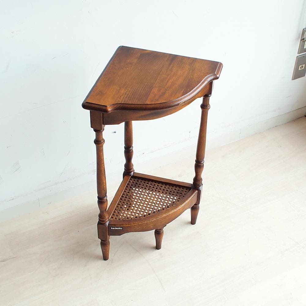 90s カリモク コロニアル コーナー 花台 フラワースタンド ZR24035