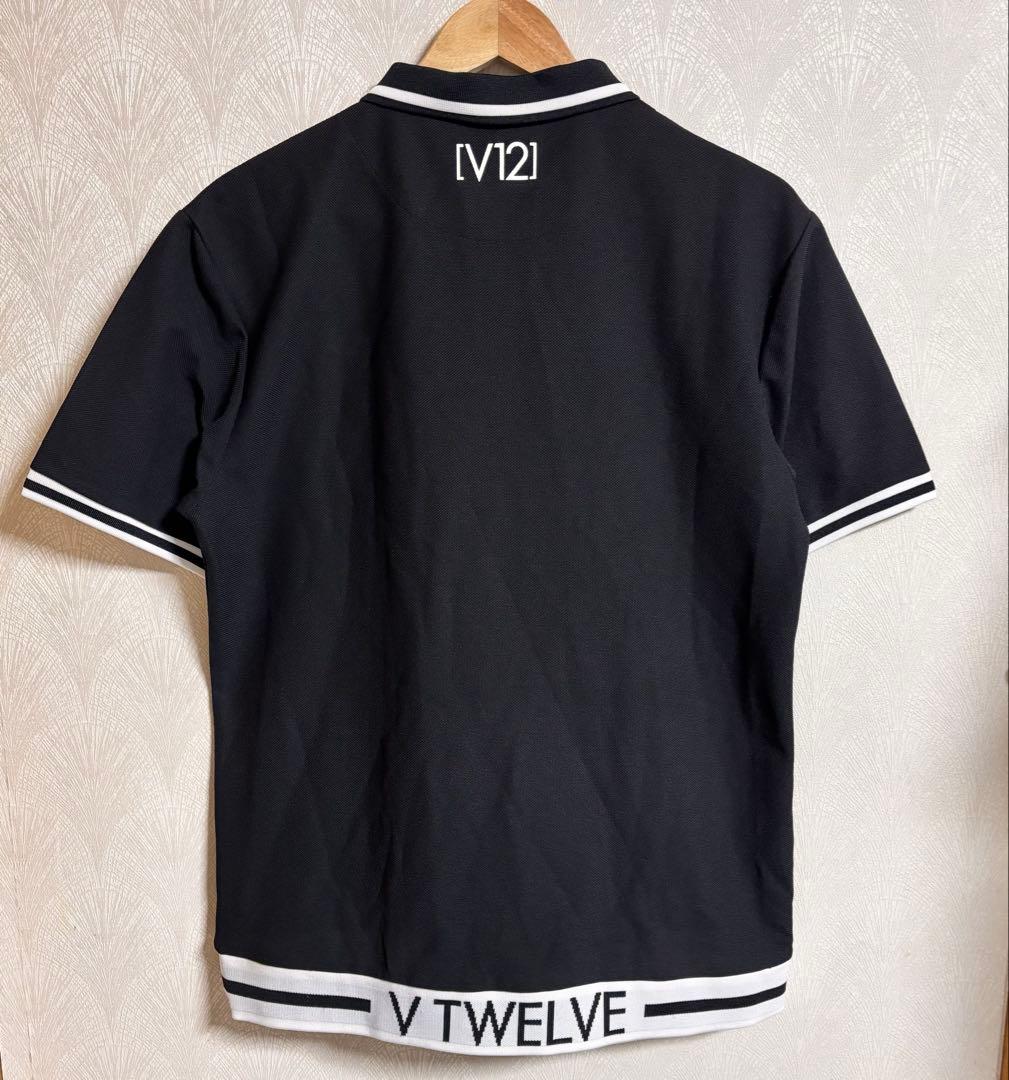 V12 LIB OUT POLOゴルフウェア ポロシャツ 半袖 黒 XL