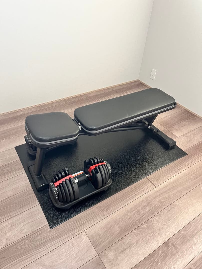 りんご【現地渡し限定】調整可能トレーニングベンチ ダンベルセット