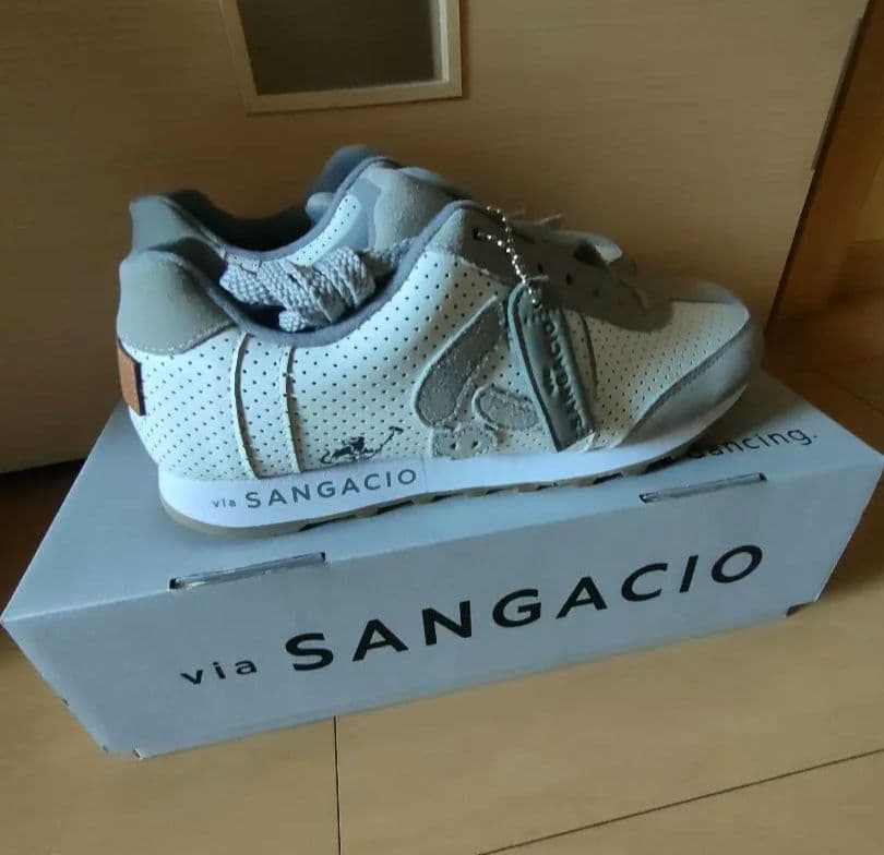 via SANGACIO メッシュスニーカー ホワイト/グレー 25cm　限定品