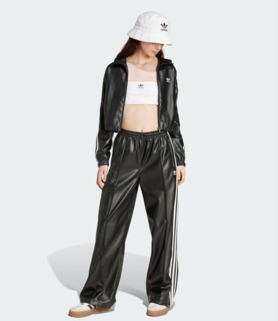 希少M✨adidas ブラック クロップドジャケット　アディダス