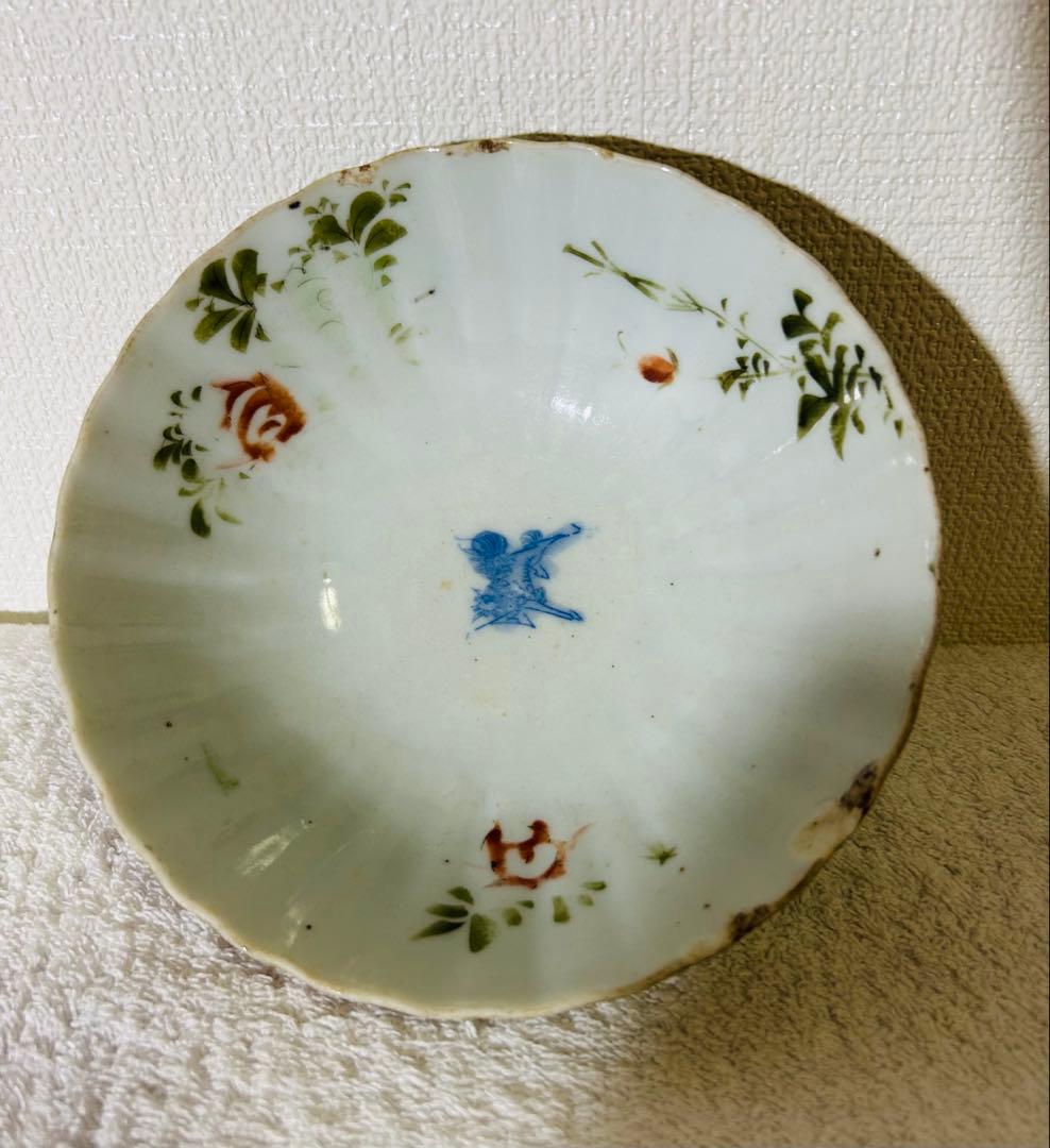清時代　中国美術　色絵鉢　直径15cm