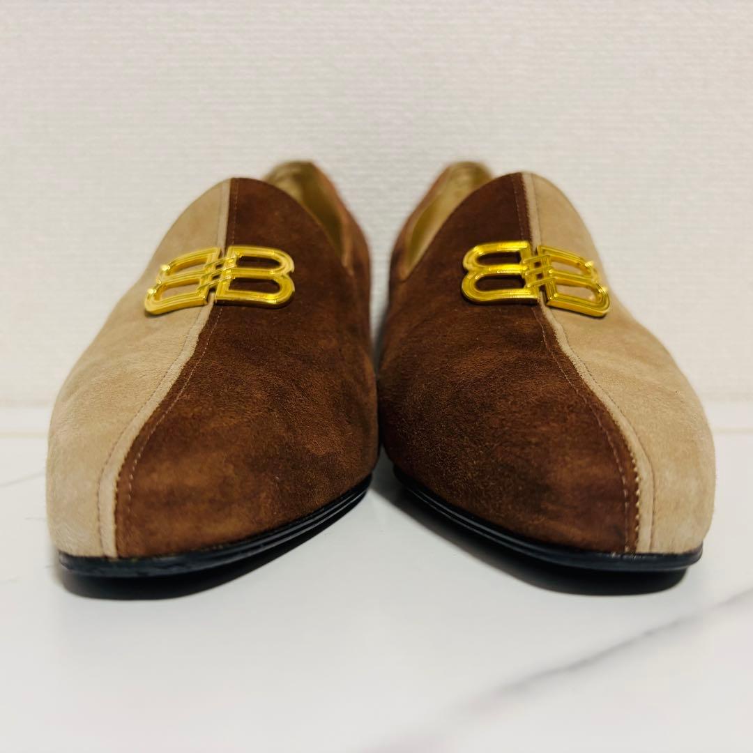 希少 ヴィンテージ バレンシアガ スエード ハイヒール パンプス BBロゴ