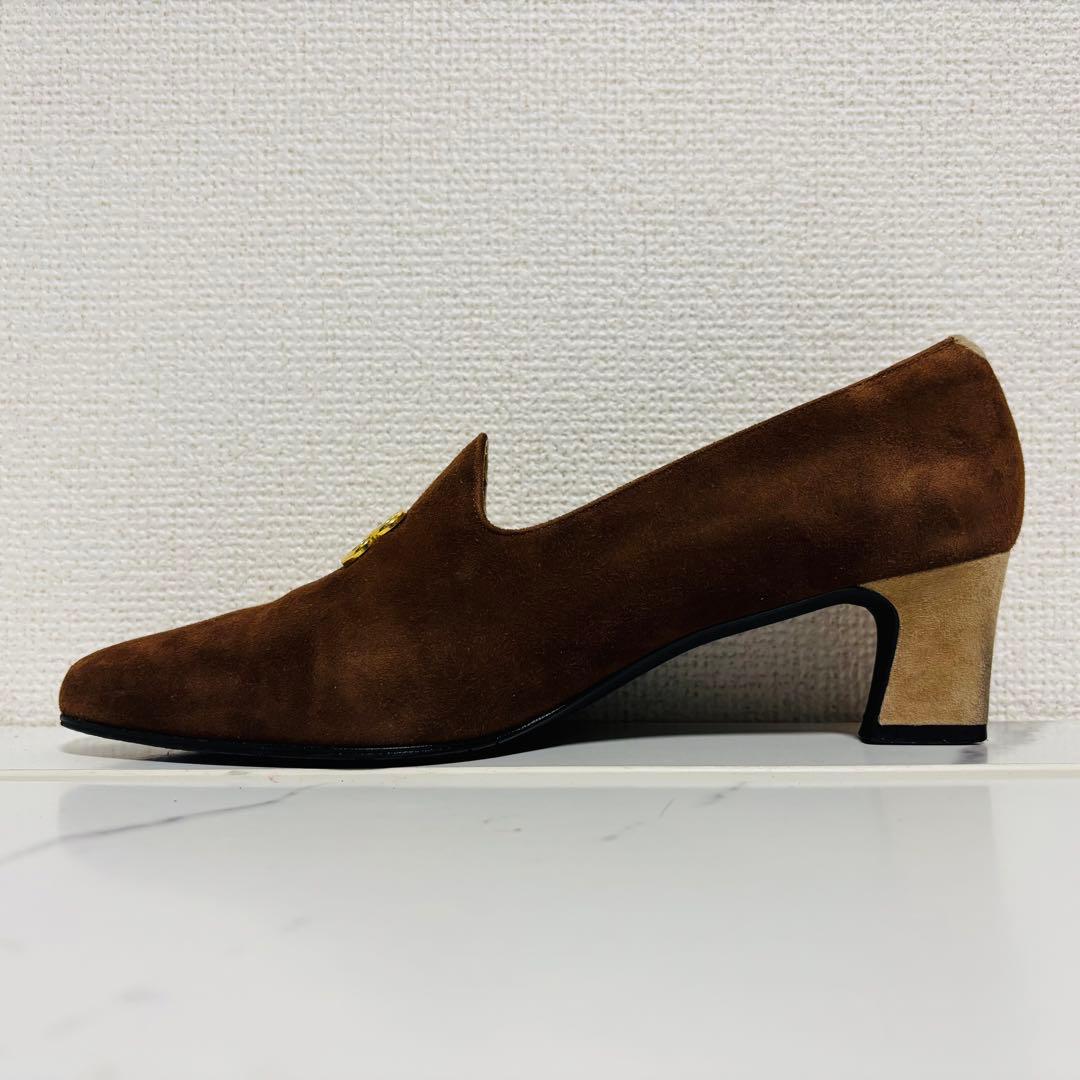 希少 ヴィンテージ バレンシアガ スエード ハイヒール パンプス BBロゴ