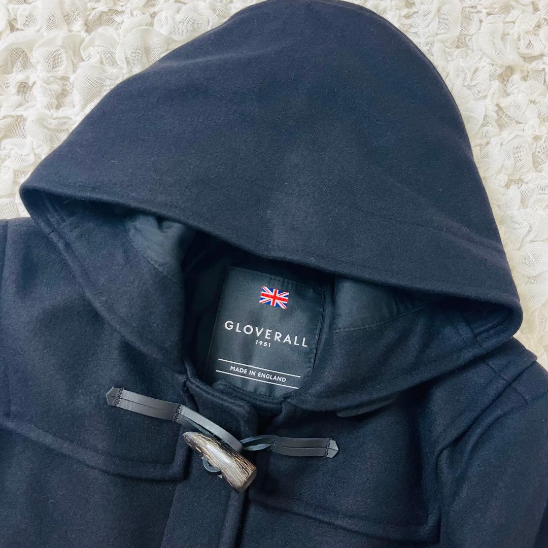 英国製GloverallグローバーオールダッフルコートSTR01黒カシミヤ混XS