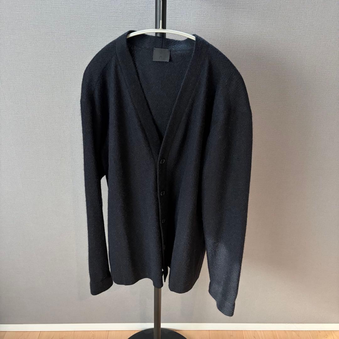 山内 縮絨アルパカニットカーディガン ブラック