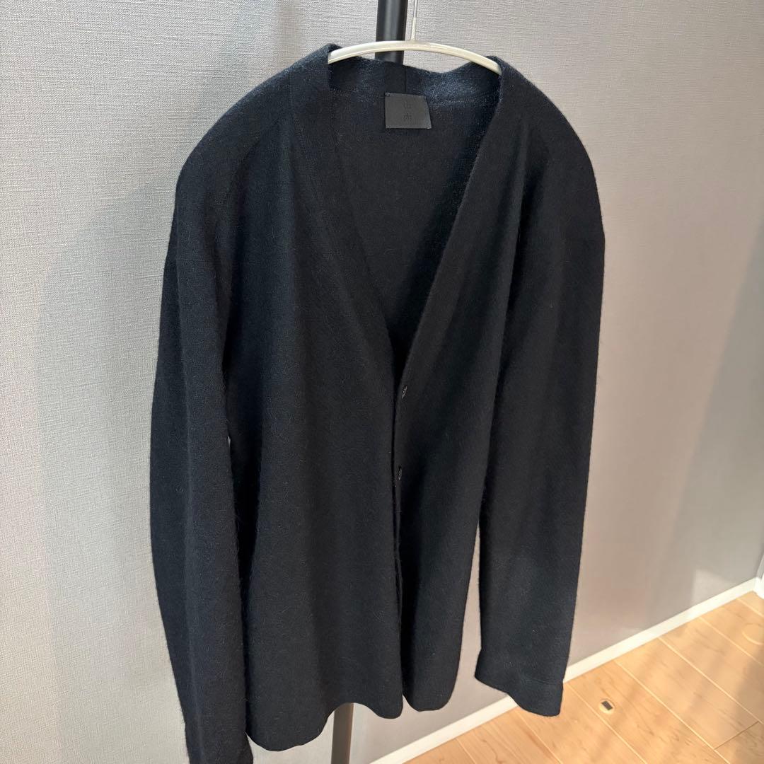 山内 縮絨アルパカニットカーディガン ブラック