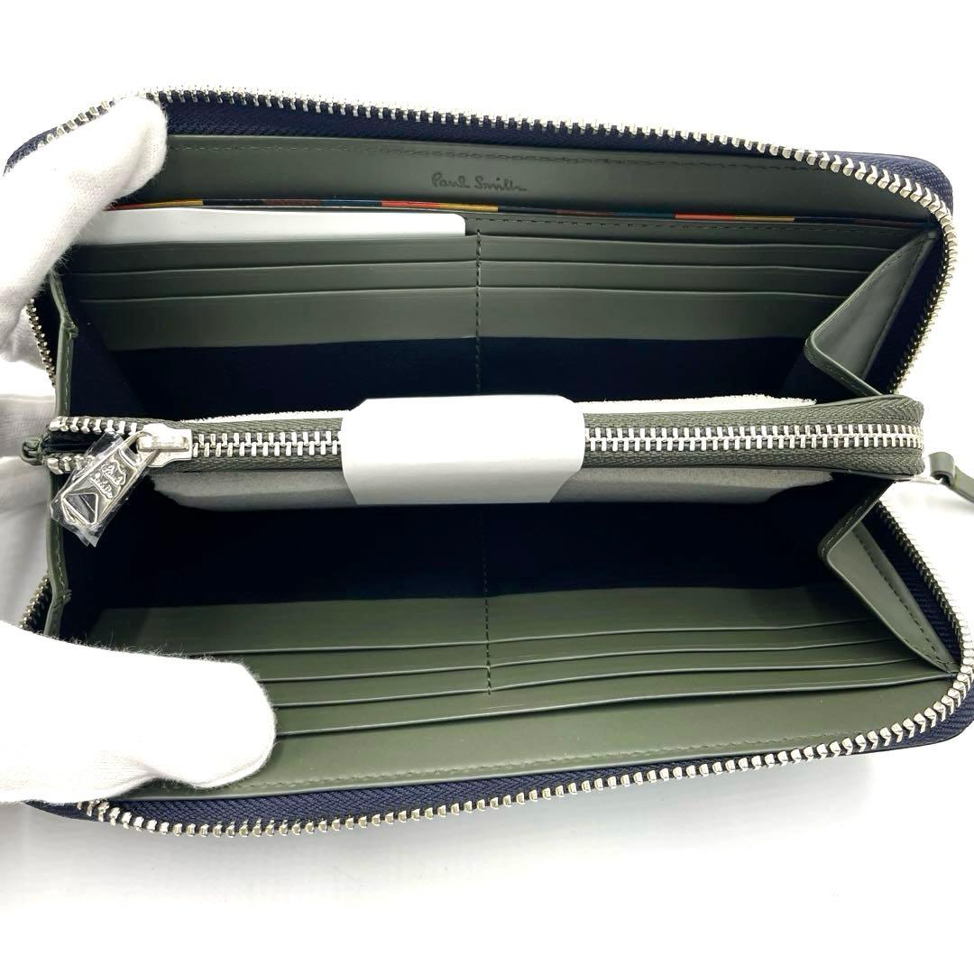 【未使用・保管品】Paul Smith 長財布 ラウンドジップ ネイビー