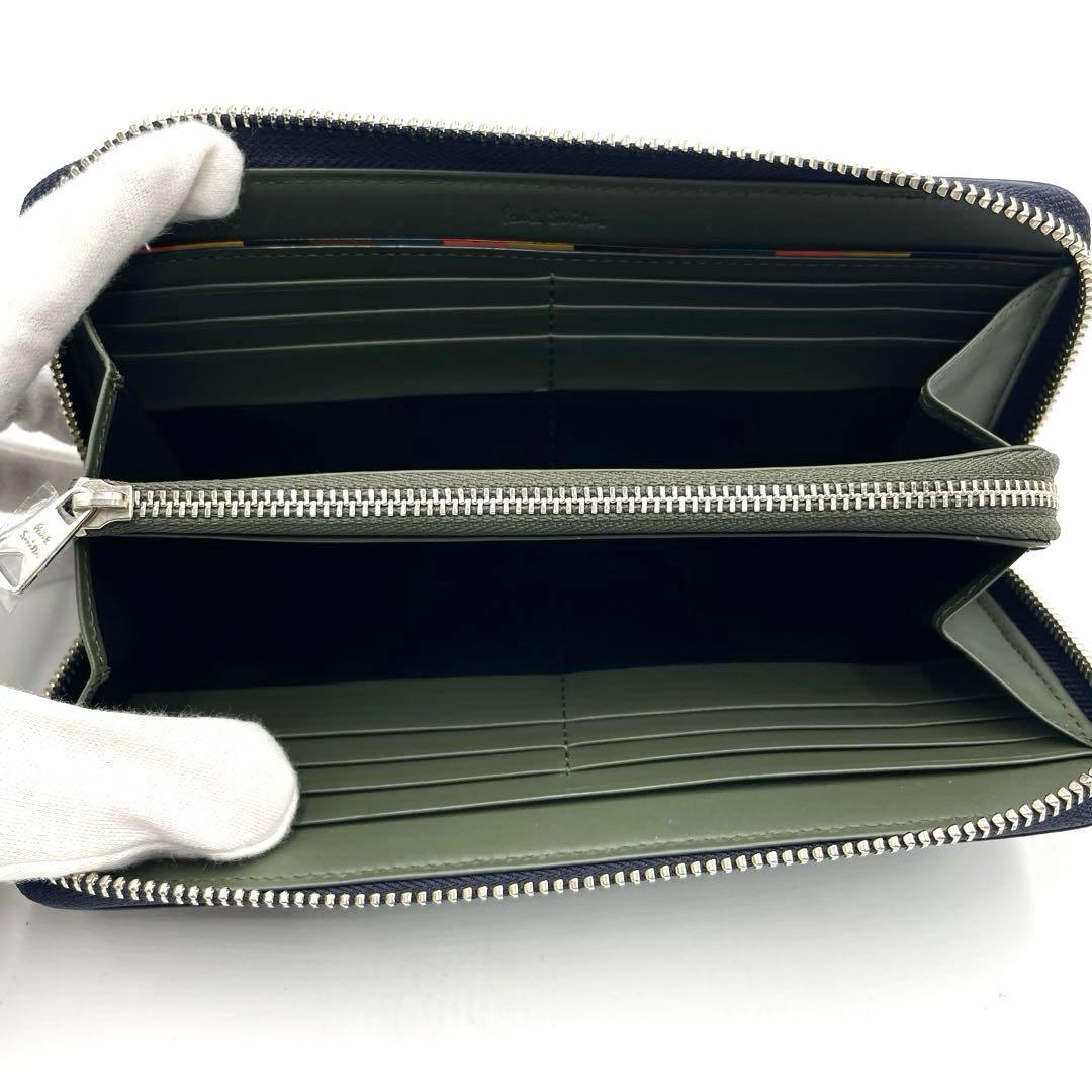 【未使用・保管品】Paul Smith 長財布 ラウンドジップ ネイビー