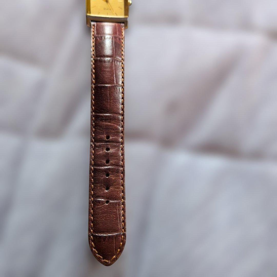 希少美品 稼動品 SEIKO Dolce 腕時計 スクエア型 ゴールド レザー