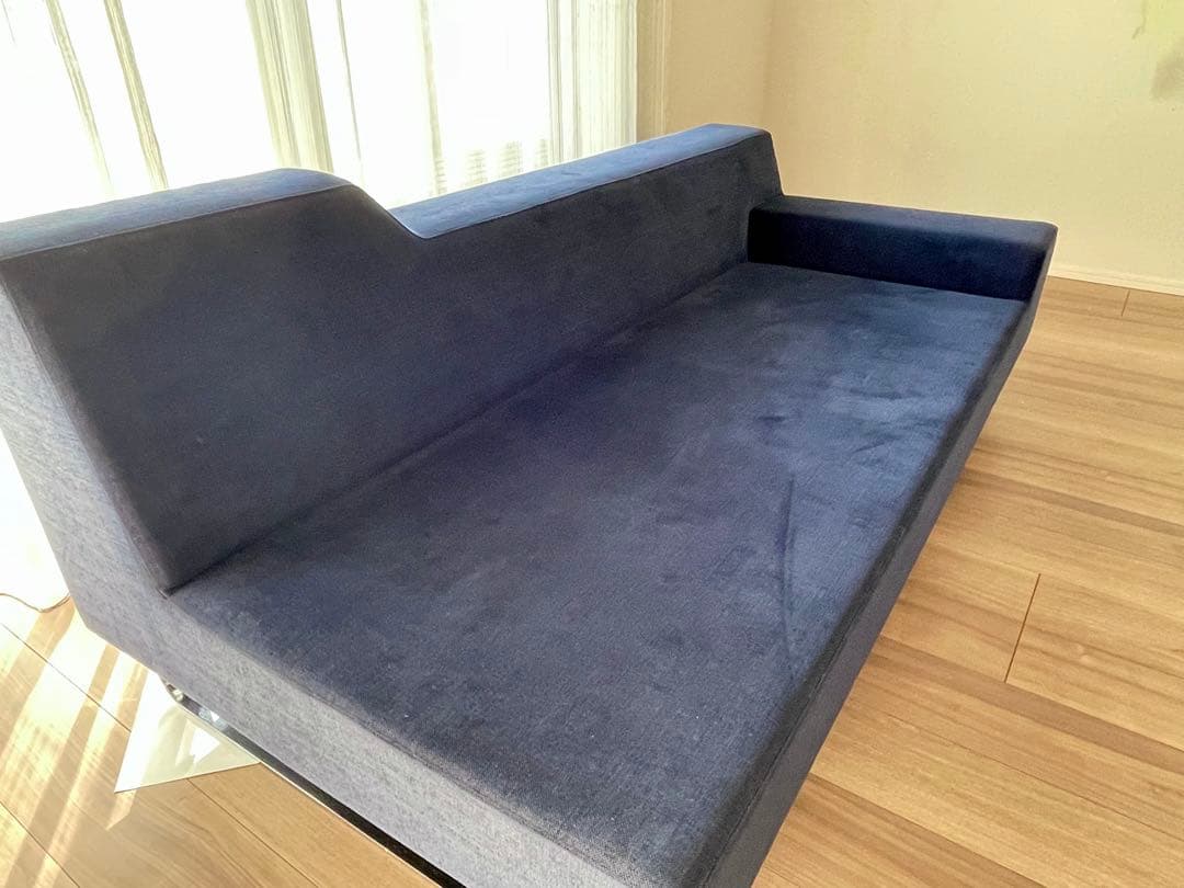 【最安値】フランネルソファ シエスタ 2.5人掛け ネイビー