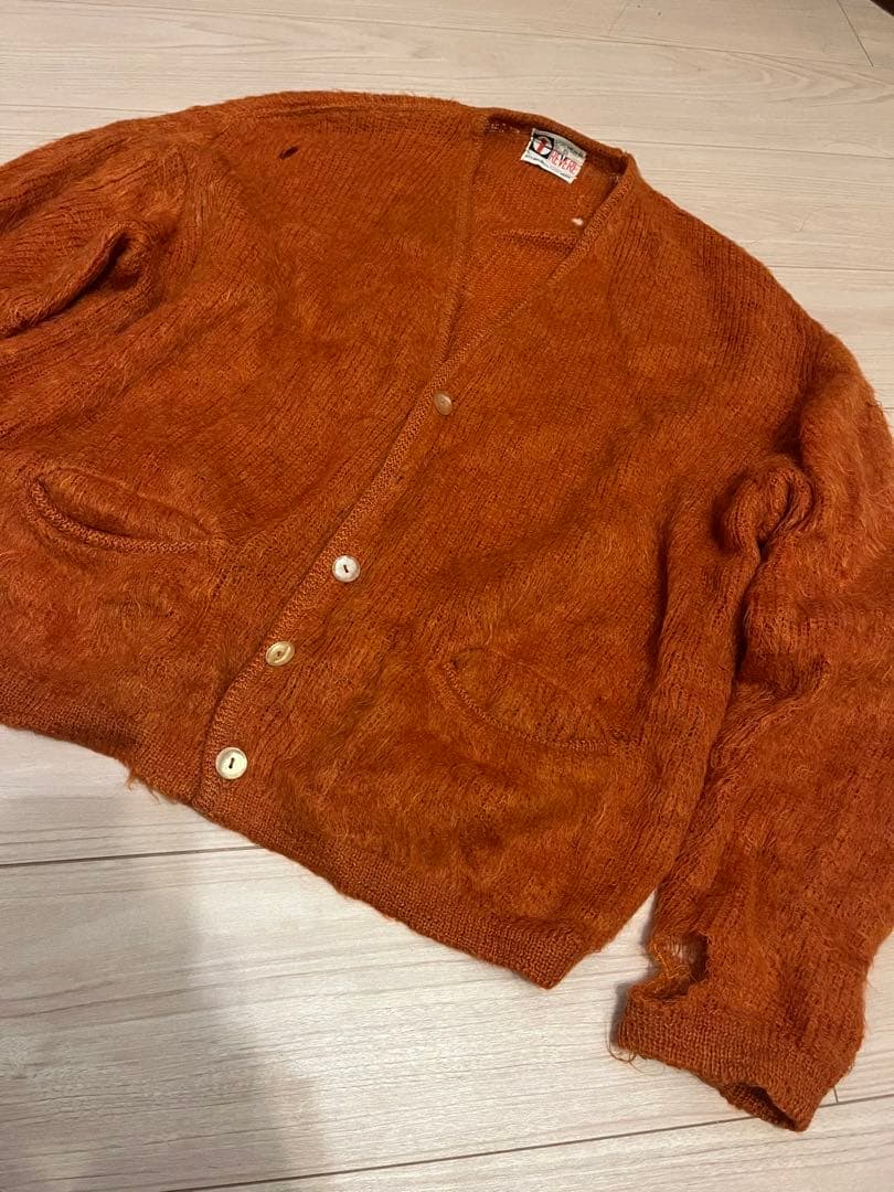 60s Vintage REVERE シャギー モヘア カーディガン ボロ