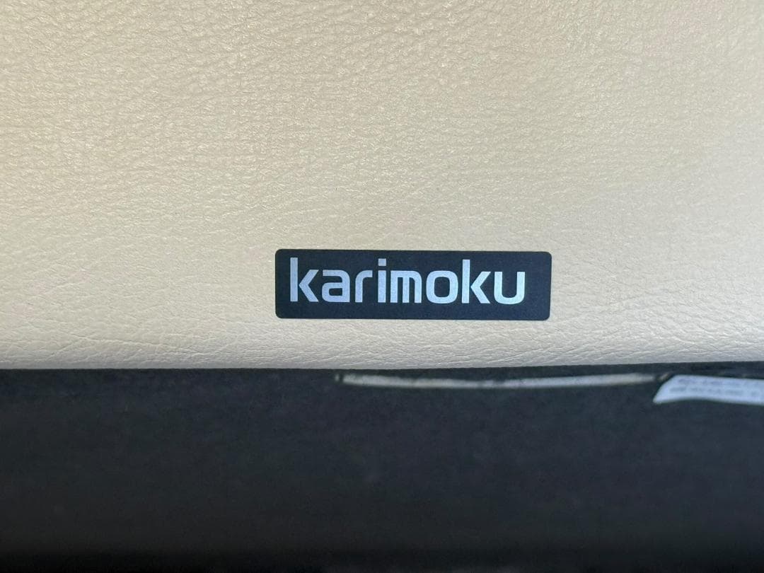 ◻【美品】karimoku 3人掛けソファ 本革張り ZU4853 ソファのみ